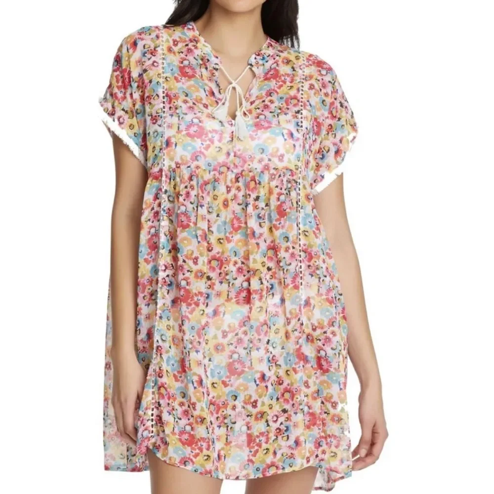 Bleu by Rod Beattie Flower Hour Printed Swim Cover-Up Dress - Picture 1 of 5